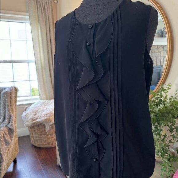 Chaus black ruffle tank top size 6 - Picture 1 of 5